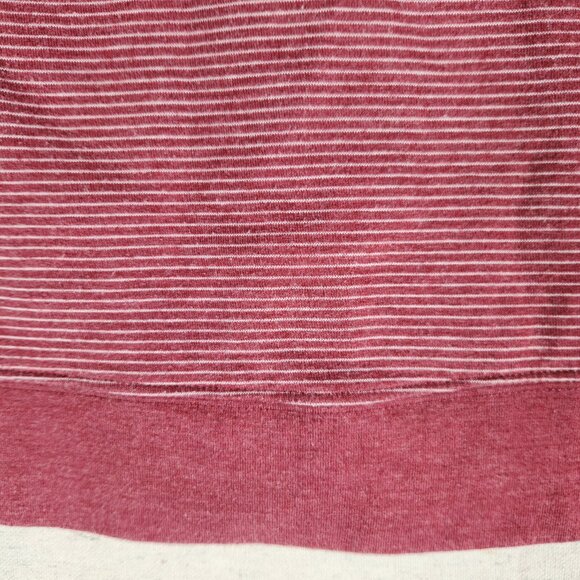 Howe Creative Workforce Cardigan Mens Large Striped Pockets Red Burgundy FLAW - Picture 13 of 16